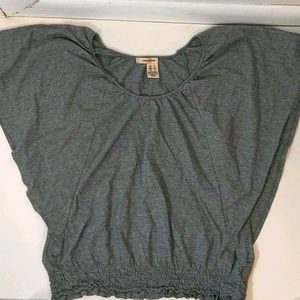 DKYNY gray blue striped shirt